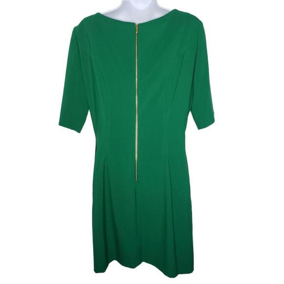 Tahari ASL Women's Sz 10P Green High Neck Sheath Dress (1699) - Picture 3 of 6